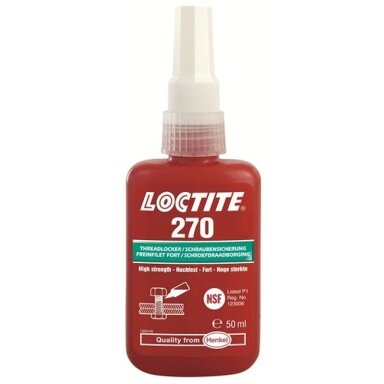 Sriegių fiksatorius didelio tvirtumo LOCTITE 270 50ml Sriegių fiksatorius didelio tvirtumo LOCTITE 270 50ml