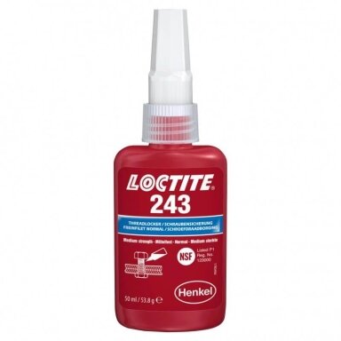 Sriegių fiksatorius vidutinio tvirtumo 243 LOCTITE 50ml Sriegių fiksatorius vidutinio tvirtumo 243 LOCTITE 50ml