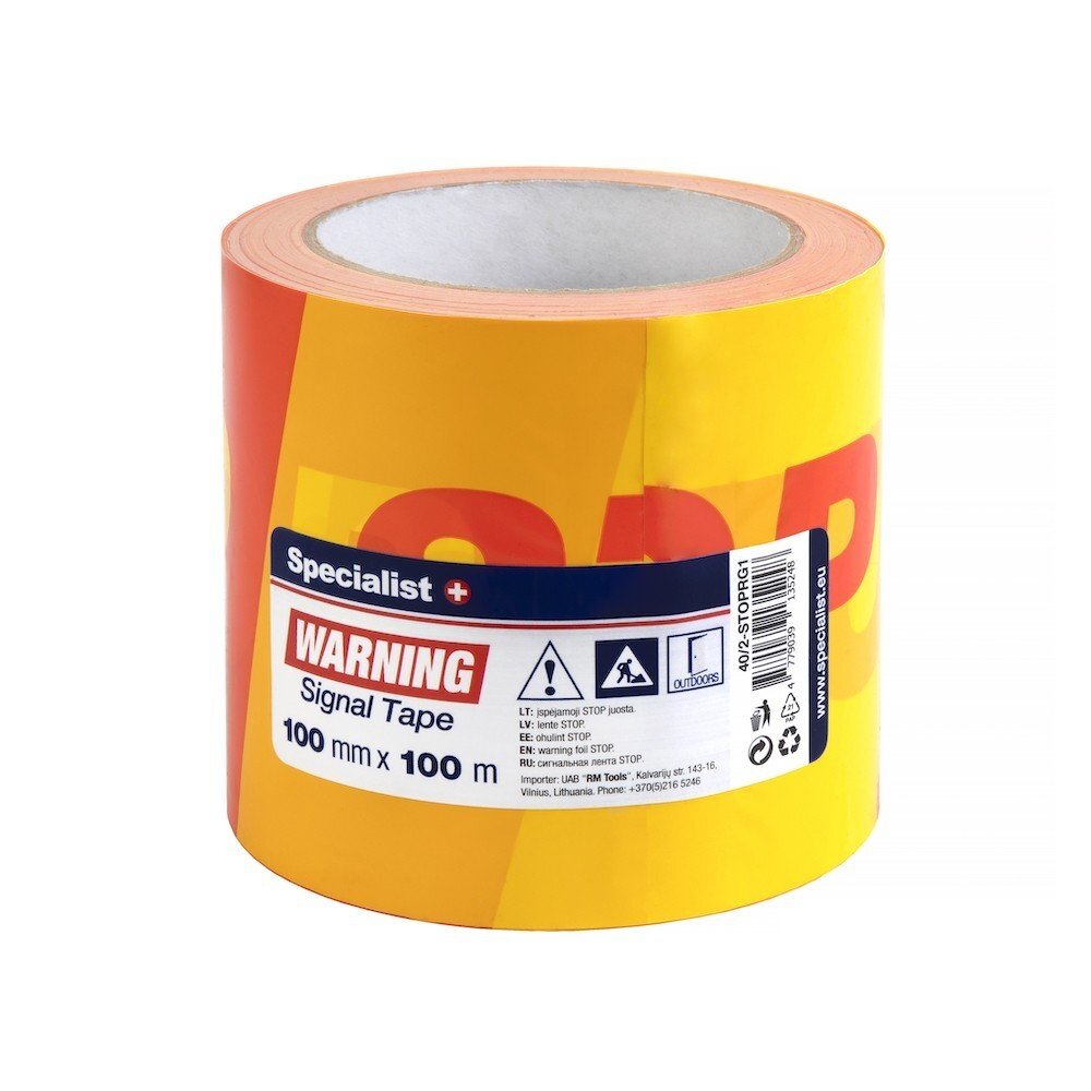 STOP juosta 100m x 100mm raudona/geltona STOP juosta 100m x 100mm raudona/geltona