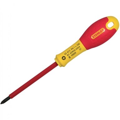 Stanley Fatmax el. atsuktuvas VDE PH1x100 mm, 1000V (su blisteriu) Stanley Fatmax el. atsuktuvas VDE PH1x100 mm, 1000V (su blisteriu)