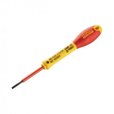 Stanley Fatmax el. atsuktuvas VDE 2,5x50 mm, 1000V (su blisteriu) Stanley Fatmax el. atsuktuvas VDE 2,5x50 mm, 1000V (su blisteriu)