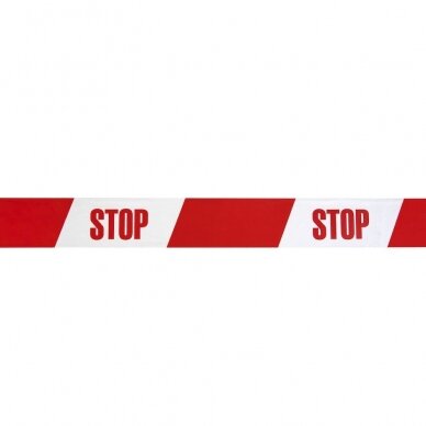 SPECIALIST+ juosta „STOP“, 75 mm x 90 m, raudona/balta 1 SPECIALIST+ juosta „STOP“, 75 mm x 90 m, raudona/balta 1