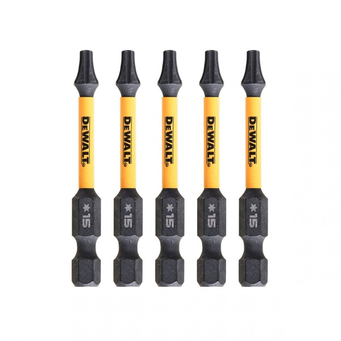 Sukimo antgaliukai FLEXTORQ T15 57 mm, DeWALT, 5 vnt. 2 Sukimo antgaliukai FLEXTORQ T15 57 mm, DeWALT, 5 vnt. 2