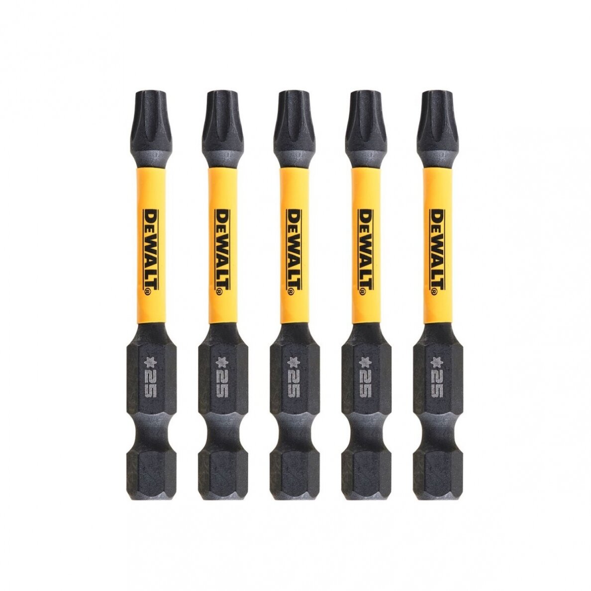 Sukimo antgaliukai FLEXTORQ T25 57 mm, DeWALT, 5 vnt. 2 Sukimo antgaliukai FLEXTORQ T25 57 mm, DeWALT, 5 vnt. 2