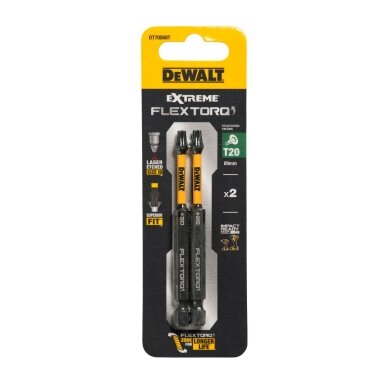 Sukimo antgaliukai FLEXTORQ T20 89 mm, DeWALT, 2 vnt.