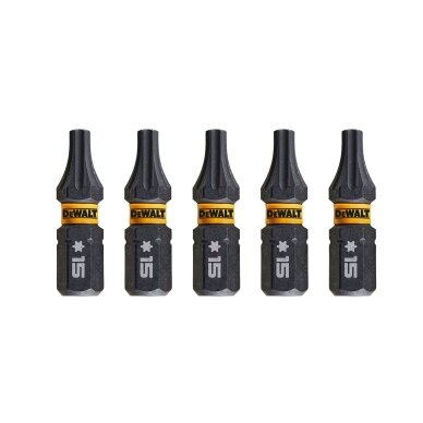 Sukimo antgaliukai FLEXTORQ T15 25 mm, DeWALT, 5 vnt. 2 Sukimo antgaliukai FLEXTORQ T15 25 mm, DeWALT, 5 vnt. 2