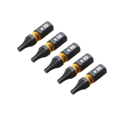 Sukimo antgaliukai FLEXTORQ T15 25 mm, DeWALT, 5 vnt. 3 Sukimo antgaliukai FLEXTORQ T15 25 mm, DeWALT, 5 vnt. 3