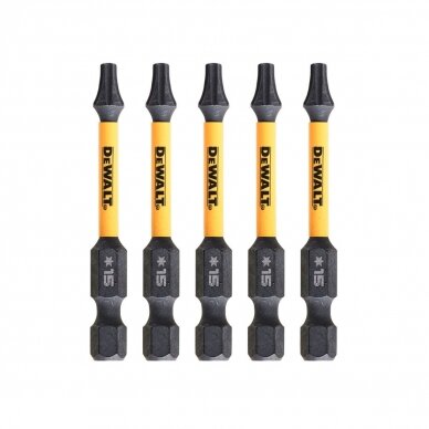 Sukimo antgaliukai FLEXTORQ T15 57 mm, DeWALT, 5 vnt. 2