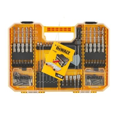 TSTAK antgaliukų-grąžtų komplektas, DeWALT 102 vnt. 1 TSTAK antgaliukų-grąžtų komplektas, DeWALT 102 vnt. 1