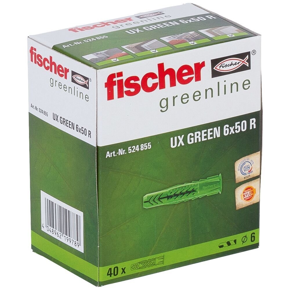 Univ. kaištis UX Green 6 x 50 R su žiedeliu 40 vnt. Univ. kaištis UX Green 6 x 50 R su žiedeliu 40 vnt.