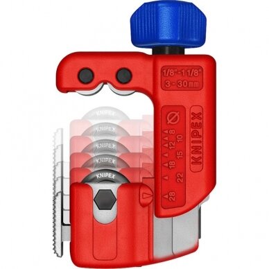 Vamzdžių pjaustyklė KNIPEX TubiX S 3-30mm 2 Vamzdžių pjaustyklė KNIPEX TubiX S 3-30mm 2