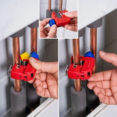 Vamzdžių pjaustyklė KNIPEX TubiX S 3-30mm 9 Vamzdžių pjaustyklė KNIPEX TubiX S 3-30mm 9
