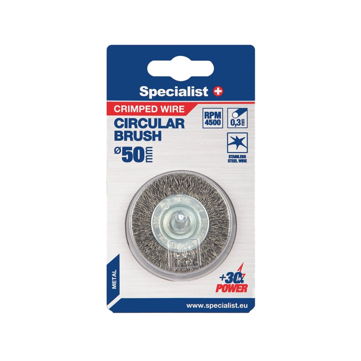 Vielinis šlifavimo diskas, tiesios vielos, su koteliu, 50 mm, SPECIALIST+ Vielinis šlifavimo diskas, tiesios vielos, su koteliu, 50 mm, SPECIALIST+