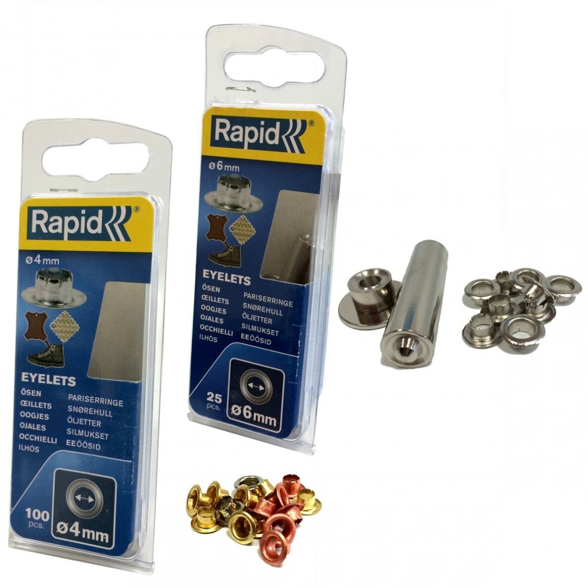 Žiedinės kniedės 6 mm + įtaisas, 25 vnt. Žiedinės kniedės 6 mm + įtaisas, 25 vnt.